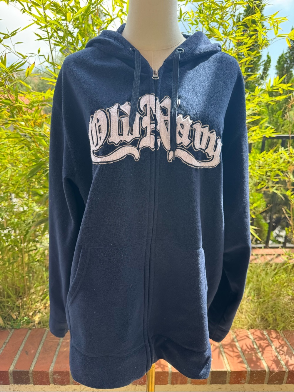 Old Navy Navy Full-Zip Hooded Fleece Jacket for Kids